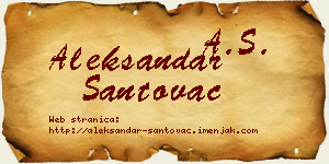 Aleksandar Santovac vizit kartica
